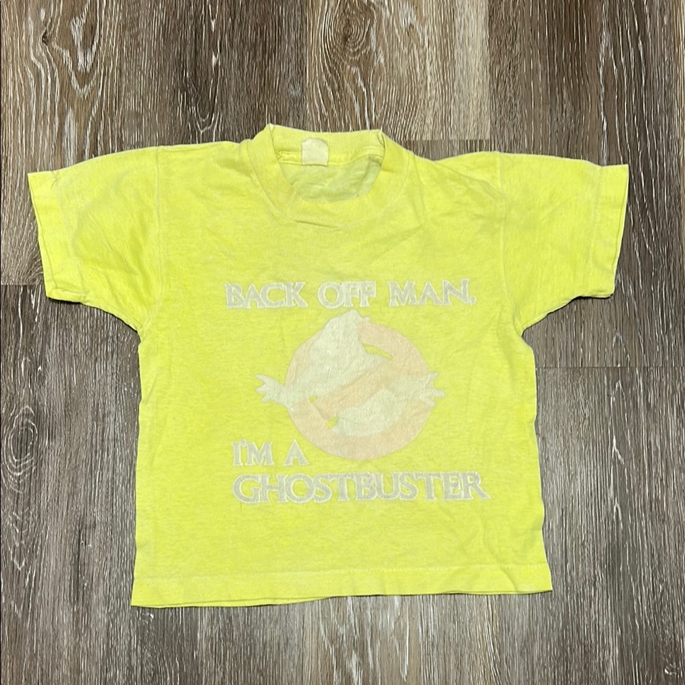 Vtg Kids Yellow Ghostbusters T-Shirt